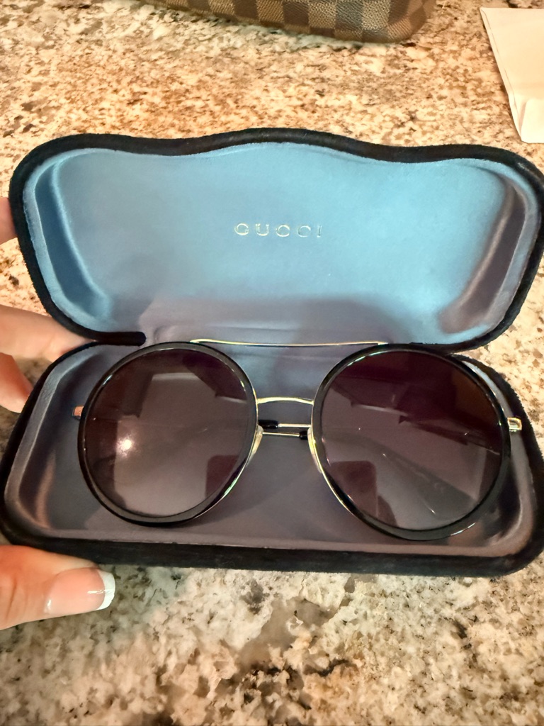 Gucci Women's Round Sunglasses In Black With Gold Detail
